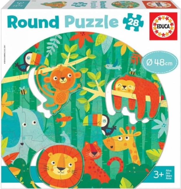 Educa cirkulære puslespil Jungle 28 brikker