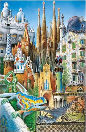 Educa miniaturpuslespil Gaudí – collage 1000 brikker