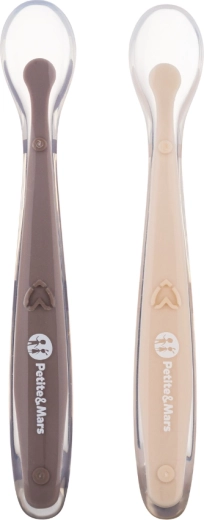 Petite&Mars silikoneskeer med rejseetui Take&Match sand cocoa, 2 stk.