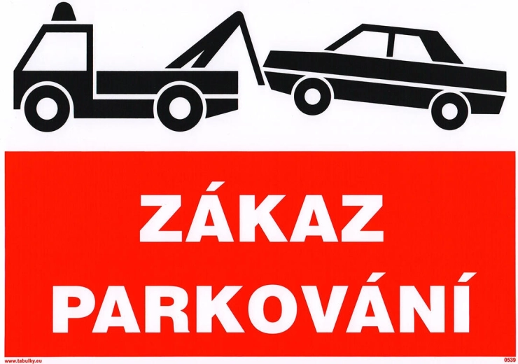 Selvklæbende skilt – parkering forbudt A4 (210 × 297 mm)