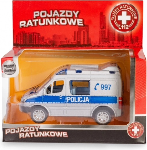 Politimodel MERCEDES-BENZ Sprinter 1:50 med pull-back fra Daffi