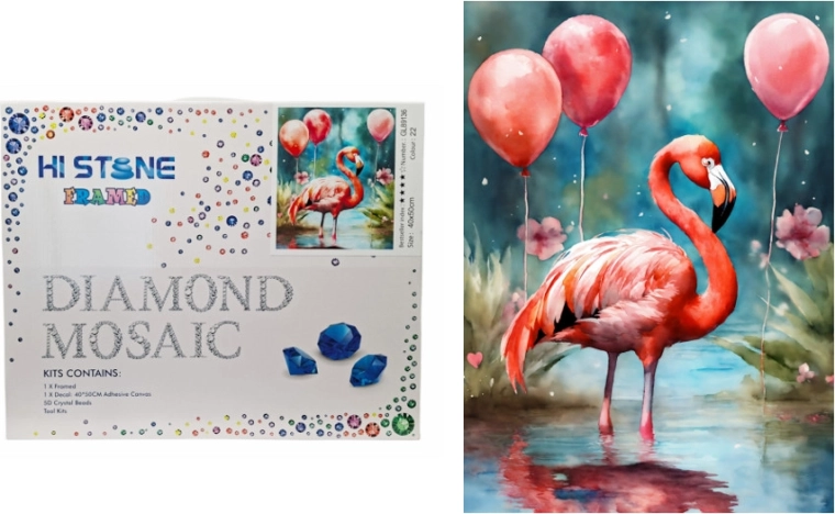 Diamantmosaik Flamingo