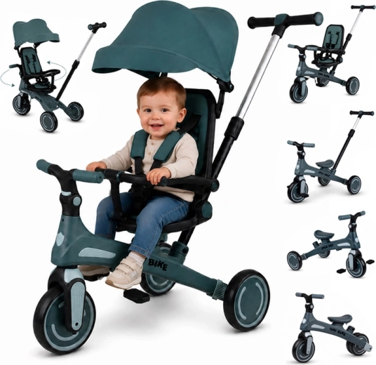 Børnetrehjulet Tiny Bike 5-i-1, der vokser med barnet – Grøn