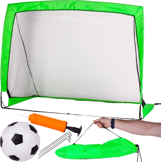 Fodboldmål 120 × 90 cm med bold og pumpe
