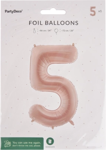 Beige folieballon tal 5, 72 cm
