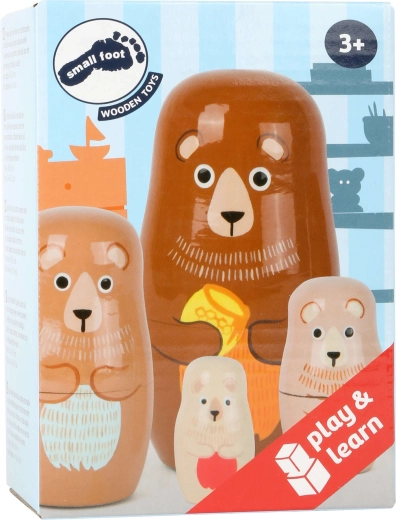 Small Foot matryoshka-familie med bjørne med lakfejl – 4 stk.