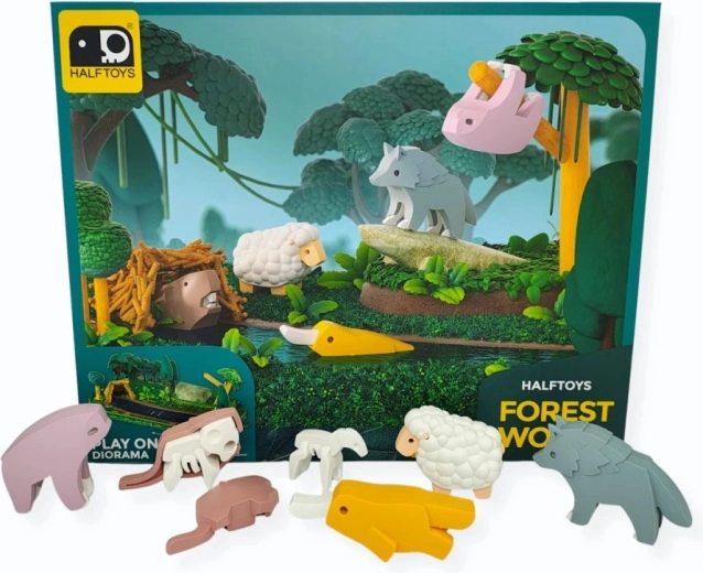 Magnetiske figurer Half Toys skovverden