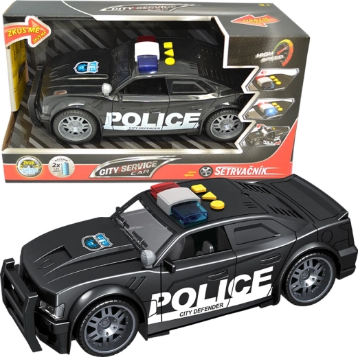 Politibil City Service Car 1:14 med lys og lyd