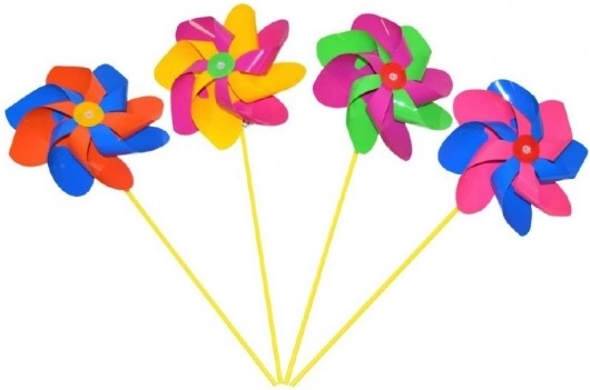 Farverigt plastikvindhjul 20 cm