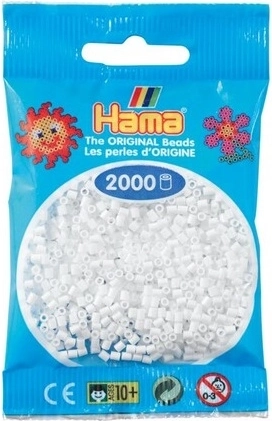 Hama mini strygeperler hvide 2000 stk