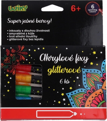 Akrylmærker Glitter Sæt 6 Stykker