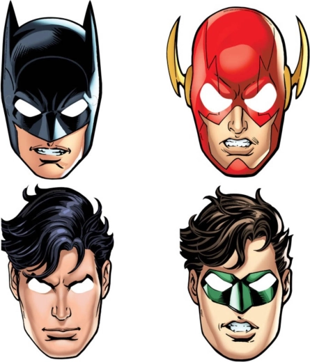 Festmasker til ansigtet Justice League – sæt med 8 stk.
