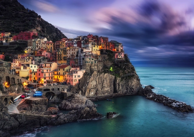 Puslespil ENJOY Manarola i skumringen, Cinque Terre, Italien – 1000 brikker