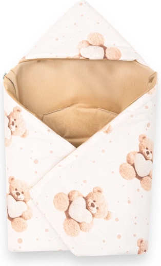 Foret indpakningspose til autostol belisima love teddy bear, beige