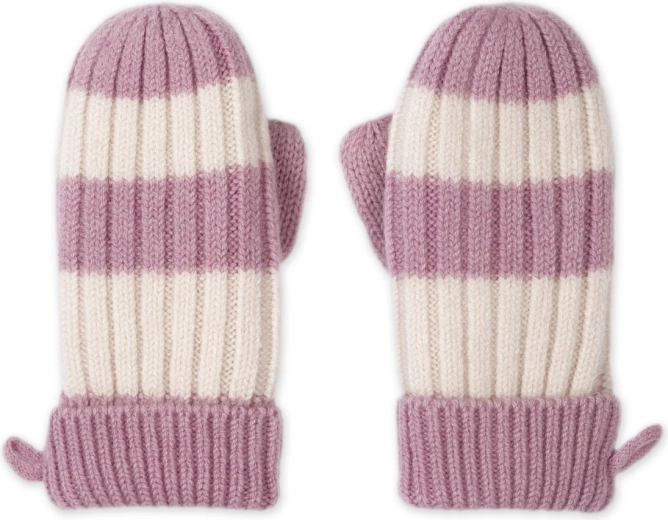 Lodger merino handsker stripe mauve str. 1–2 år
