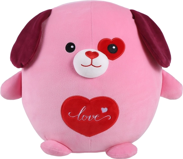 Plysbamse-hund Láskáček lyserød 20 cm