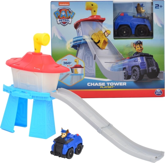 Paw Patrol-minitårn med rutsjebane og Chase-køretøj