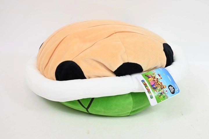 Tomy Mocchi-Mocchi plyspude grøn skal-pude Super Mario