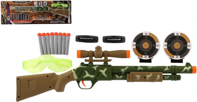 Plastgevær med sigte og skumkugler, 51 cm