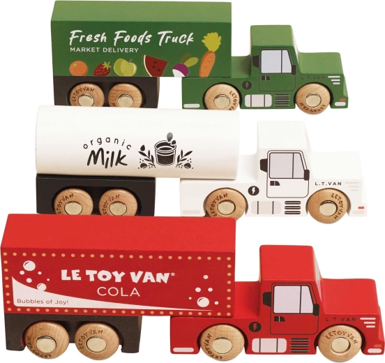 Le Toy Van træ-sæt med lastbiler