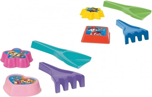 Sandlegesæt 4 dele PAW Patrol – skovl, rive og 2 forme