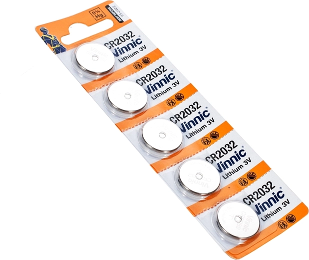 Lithium knapcellebatteri CR2032 3 V – pakke med 5 stk.
