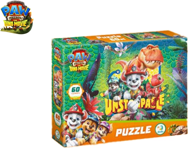 Puslespil Paw Patrol: The Dino Movie, 60 brikker, 32 × 23 cm