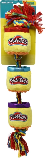 Plysbamse hundelegetøj PLAY-DOH med reb og pivelyd 46 cm