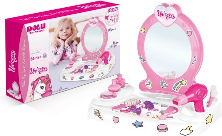Dolu toiletbord Unicorn med tilbehør