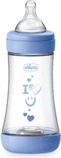 Ammeflaske CHICCO Perfect5, silikonesut, 240 ml, blå
