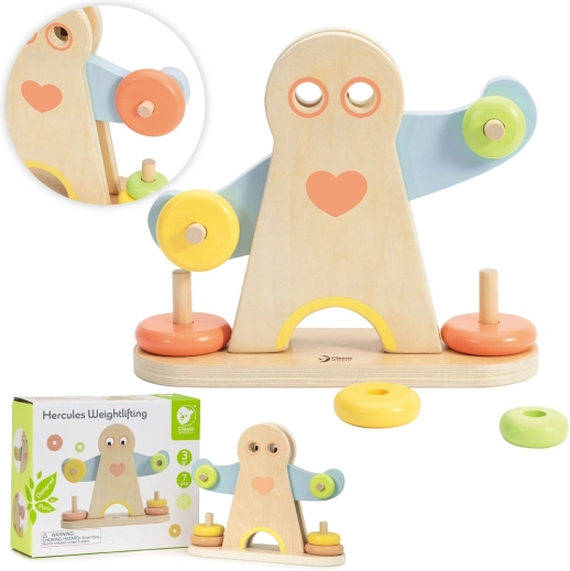 Træ-balancevægt CLASSIC WORLD HERCULES, montessori, 7 dele