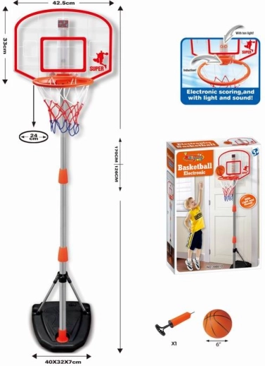 Basketballsæt med justerbar højde 170 cm