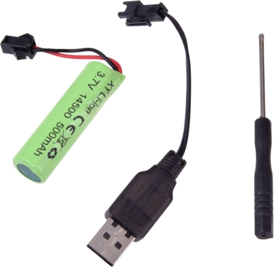 Genopladeligt 3,7 V batteri med USB-kabel