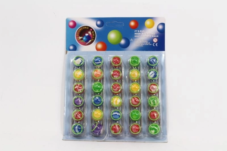 Hoppebolde i gummi på elastik 30 stk.