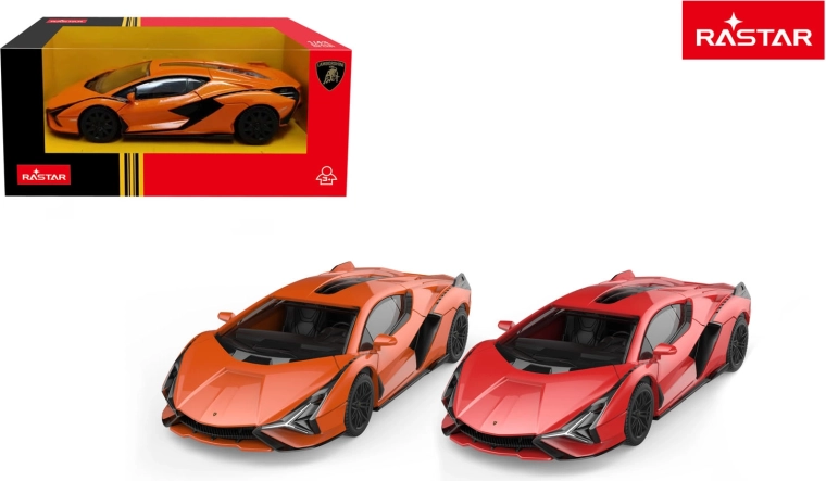 Metalbil Lamborghini Sián 1:43 Rastar rød - 1 stk.