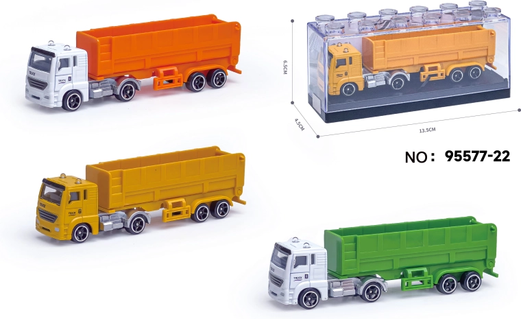 Metalmodel af skraldebil med trailer 1:64