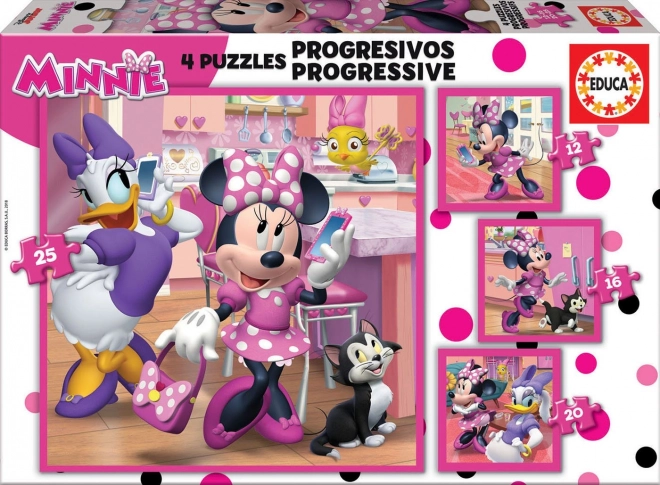 Puslespil Minnie og Daisy fra Educa 4-i-1