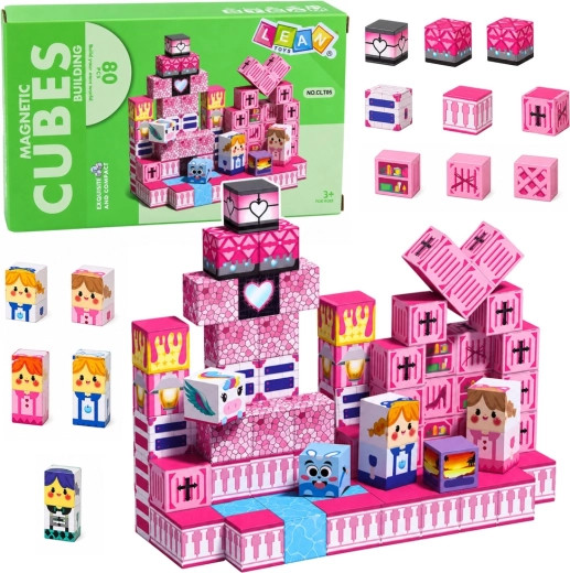 Magnetiske klodser pixels – rosa 80 dele