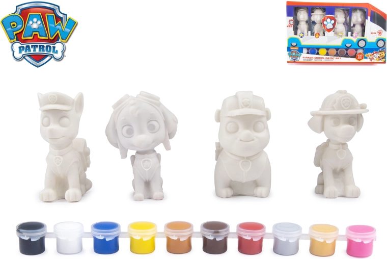 Paw Patrol – malesæt til figurer, 4 stk.
