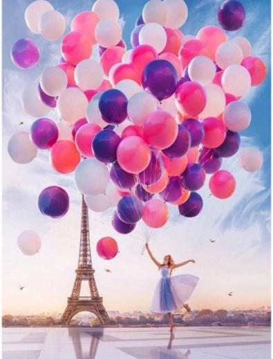 Diamantmozaik farvede balloner 30 × 40 cm - 1 stk.
