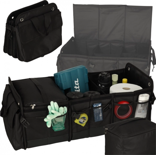 Sammenklappelig bagagerumsorganizer med termotaske XXL 37 × 75 × 32 cm