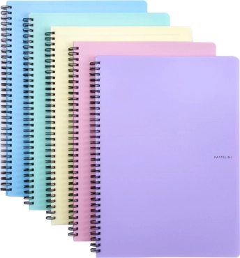 Ringblok A4 med dobbelt spiral PASTELINI, pastelfarver
