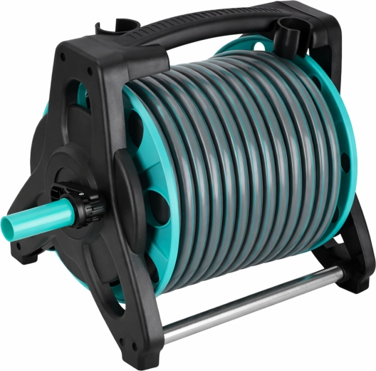 Slangerulle med stativ for orden uden sammenfiltring