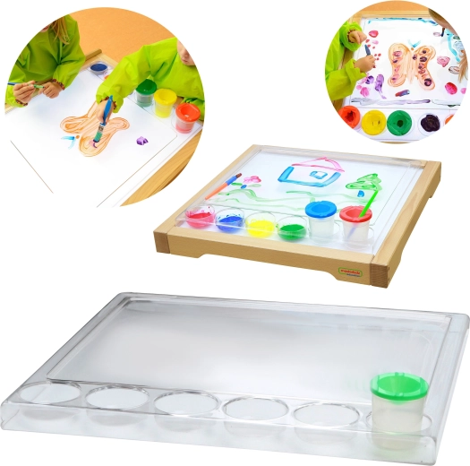Firkantet malerunderlag MASTERKIDZ i polycarbonat til lysplade