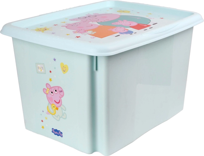 Plastikopbevaringskasse med låg Peppa Pig 30 l