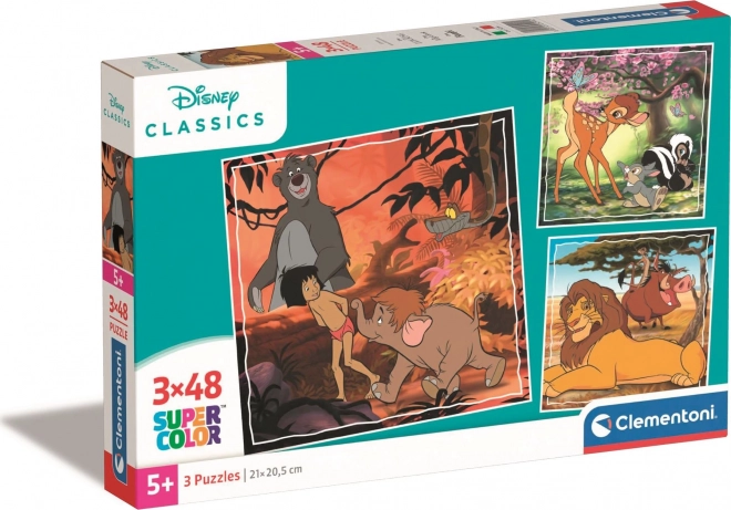 Puzzle CLEMENTONI Disney klassikere 3×48 brikker