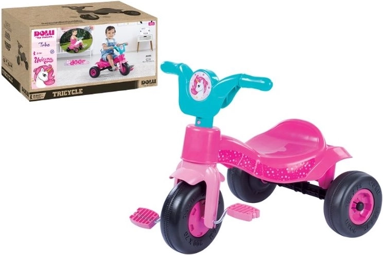 Dolu børnetrehjulet cykel Unicorn – pink