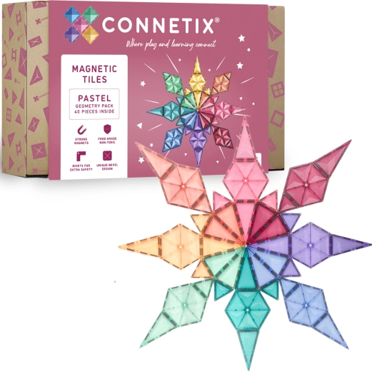 Connetix Pastel Geometry Pack magnetiske byggesæt 40 dele