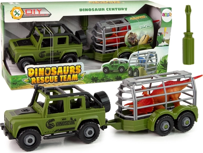 Terrængående biltransporter DIY Grøn dinosaur
