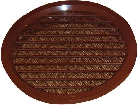 Ventilgitter med net, diameter 150 mm, brun